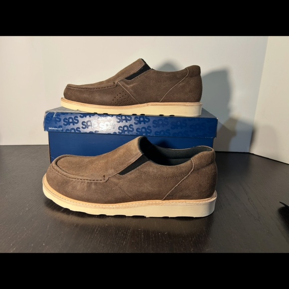SAS Hangout Trail Leather Loafer Shoes Brown Mens 11W (Wide) main image 5